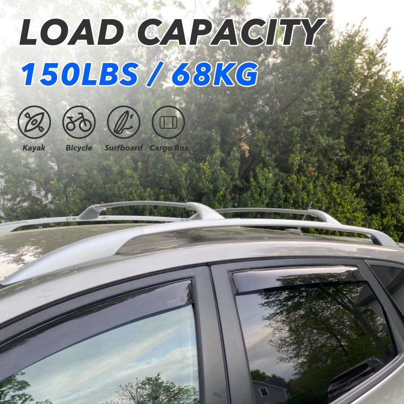 ROSY PIXEL Cross Bars Roof Rack for Nissan Rogue 2014-2020 (with Raised Side Rails), Not for Rogue Sport, Top Roof Rail Cargo Luggage Carrier Black Suitable for Carrying Luggage/Kayaks/Bicycles - Image 5